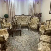 مبل استیل ۹ نفره چوب گردو اصل کم‌کارکرد