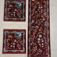 گالری همیسا / ست فرش ابریشمی طرح آهو درختی