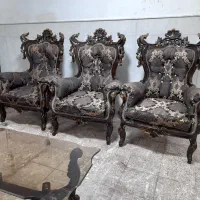 مدل خرچنگی ۹نفره با میز کامل چوب گردو