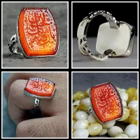 عقیق طبیعی رکاب نقره دست ساز|بدلیجات|شهریار, شهریار|دیوار