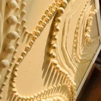 تابلو دکوراتیو تمام برجسته با طرح مروارید/ رنگ کرم|تابلو، نقاشی، عکس|فردیس, خیام غربی|دیوار