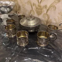 قندان نقره پایه استکان نقره