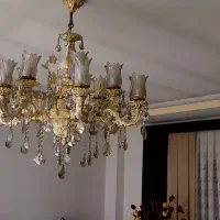 لوستر کاملا سالم ۱۲ شعله برنز|لوستر و چراغ آویز|رشت, بلوار گیلان|دیوار