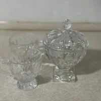 ست استکان و قندان کریستال خارجی|ظروف سرو و پذیرایی|ماهدشت, |دیوار