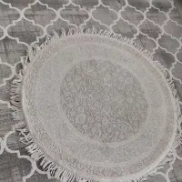 فرش گرد نقره ای فیروزه ای
