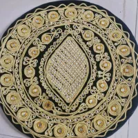 کوسن گرد آینه دوزی و کارشده با دست