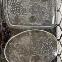 سینی شیشه ای مربع و بیضی