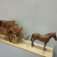 اسب و کالسکه چوبی دکوری|مجسمه، تندیس، ماکت|خمینی‌شهر, |دیوار