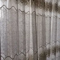 پرده حریر ارگانزا جنس عالی نوار و گلدوزی شده|پرده، رانر، رومیزی|گلپایگان, |دیوار