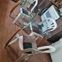 میز آشپزخانه کنسول و آباژور میز تحریر کامل چوب