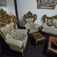 مبلمان سلطنتی شیک همراه با سه عدد جلو مبلی|مبلمان خانگی و میز عسلی|قرچک, میرزائی جنوبی|دیوار