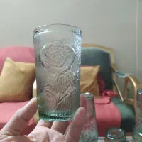 لیوان قدیمی طرح گل