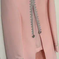 ست کت شلوار عقد رنگ پنککی کاملا نو