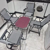 صندلی مسافرتی ۸ فنر، به همراه میز