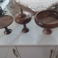 ست سه تیکه چوبی شیرینی خوری میوه خوری و اجیل خوری