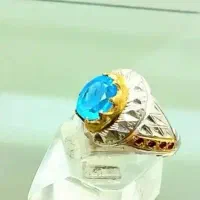 انگشتر سنگ زمرد و توپاز دست‌ساز 925|جواهرات|اردبیل, |دیوار