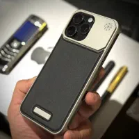 کاور سوپر آلمینیوم چرم 15پرومکس رنگ نچرال تیتانیوم|لوازم جانبی موبایل و تبلت|بندرعباس, |دیوار