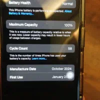 Iphone16 بدون رجیستر باطری ۱۰۰