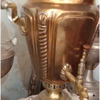 سماورذغالی تراشدارروس وسینی قلمدارومشربه قاجارظروف|کلکسیون اشیاء عتیقه|زنجان, |دیوار