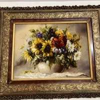 تابلو فرش دستباف تبریز/چله ابریشم طرح گل و گلدان|تابلو فرش|تهران, سعادتآباد|دیوار