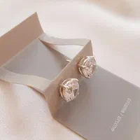 گوشواره نقره نگین زیرکنیا مدل سفید|بدلیجات|گرگان, |دیوار