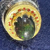 انگشتر اوپال سیاه(اوپال آتشین)(شناسنامه بارکد دار)