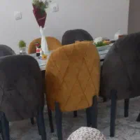 میز غذاخوری ۶نفره بسیار زیبا با شیشه روی میز