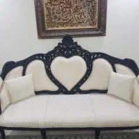 مبل سلطنتی ۹نفره چوب گردو با پارچه ترک