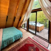 کلبه سوئیسی دوخوابه باجکوزی آبگرم  رامسر