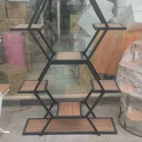 پایه گلدان استند فلزی با کیفیت کندو پلاس طبقات pvc