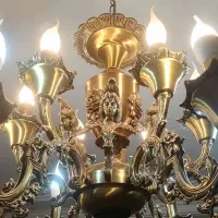 فروش لوستر برنزی فرشته شش شاخه دوازده شعله