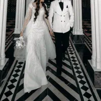 لباس عروس دو دامنه