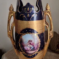 ۳ عدد گلدان دکوری سلطنتی آبی طلایی بسیار شیک و خاص