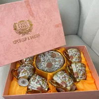 فنجان و نعلبکی چینی خارجی طلاکوب