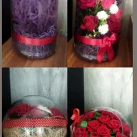 گل و گلدان شیشه ای