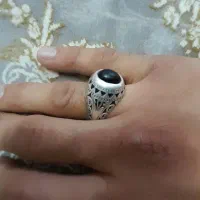 انگشتر نقره عقیق مشکی دست ساز عیار بالا|جواهرات|قم, شهرک مهدیه (مدرس)|دیوار