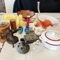 ظروف  گلدان  سوپ خوری  قندان ظرف ژله  جاشمعی  دیس