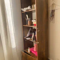 کتابخانه ۳ طبقه تمام چوب با ۳ کشو.کتابخانه ۴ طبقه