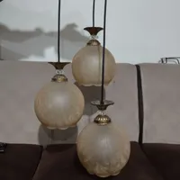 لوستر شیشه ای سه شاخه نو استفاده نشده