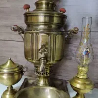 سماور ذغالی برنجی و مسی انتیک|صنایع دستی و سایر لوازم تزئینی|بروجن, |دیوار