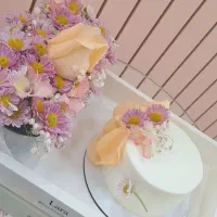 باکس کیک و گل طبیعی