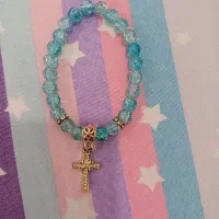 دستبند سنگ یاقوت به همراه اویز مسیح