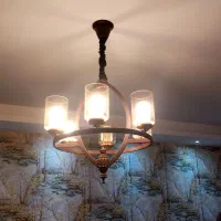 لوستر ۶ شاخه استیل رنگ ثابت وارداتی