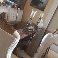 مبلمان استیل سلطنتی سفید رنگ و میز نهارخوری|مبلمان خانگی و میز عسلی|تهران, منیریه|دیوار