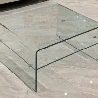 میز جلومبلی شیشه‌ای شلف دار - کار جدید - تولیدی