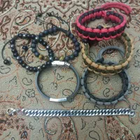 دستبند مردانه استیل مهره‌ایی چرم پاراکورد|بدلیجات|شیراز, شهرک بزین|دیوار