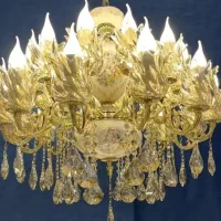 لوستر برنزی سرامیکی(مارک شهیدی )با لیبل|لوستر و چراغ آویز|کرمانشاه, |دیوار