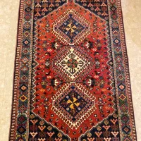 قالیچه دستباف عشایری سه ترنج دو متری