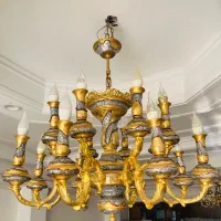 لوستر تمام برنجی ۱۶ شاخه