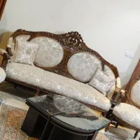 مبل استیل ۹ نفره با ناهار خوری  میز گرد و بیضی ست|مبلمان خانگی و میز عسلی|تهران, حکیمیه|دیوار